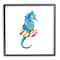 Stupell Industries Blue Ombre Seahorse Red Stripe Ring Float Framed Wall Art